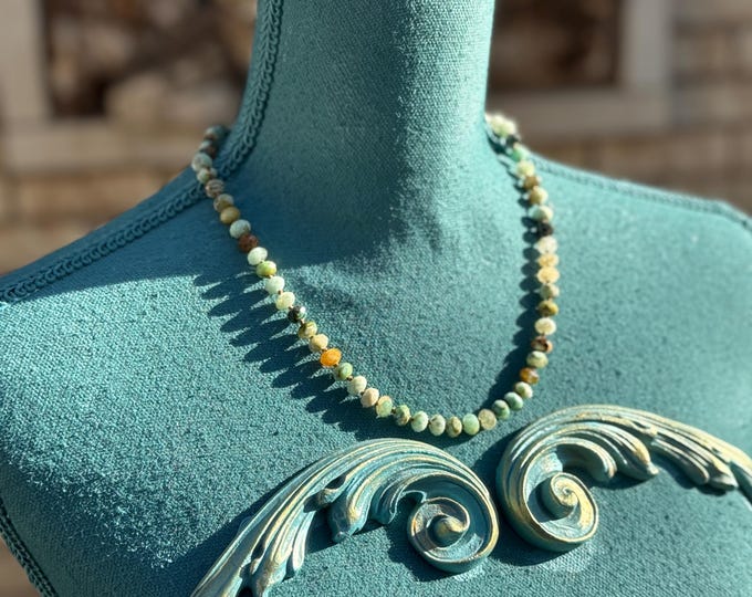 Featured listing image: Beautiful Necklace | Chrysocolla Azurite in Quartz | Boho Glam Jewelry | Natural Gemstones | Cottage Core Aesthetic