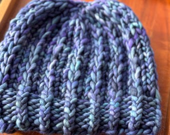 Blue Multitonal Merino Wool Hat