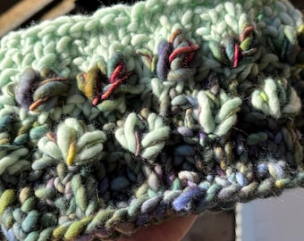 Mint and Blue Rainbow Merino Wool Headband