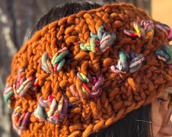 Bronze and Rainbow Merino Wool “Mirror Pond” Ear Warmer