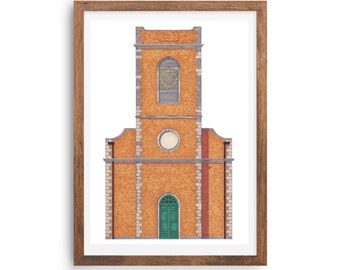 Smethwick Old Church - art print, Birmingham, Smethwick, Bearwood, Anglican church, historic building, British architecture