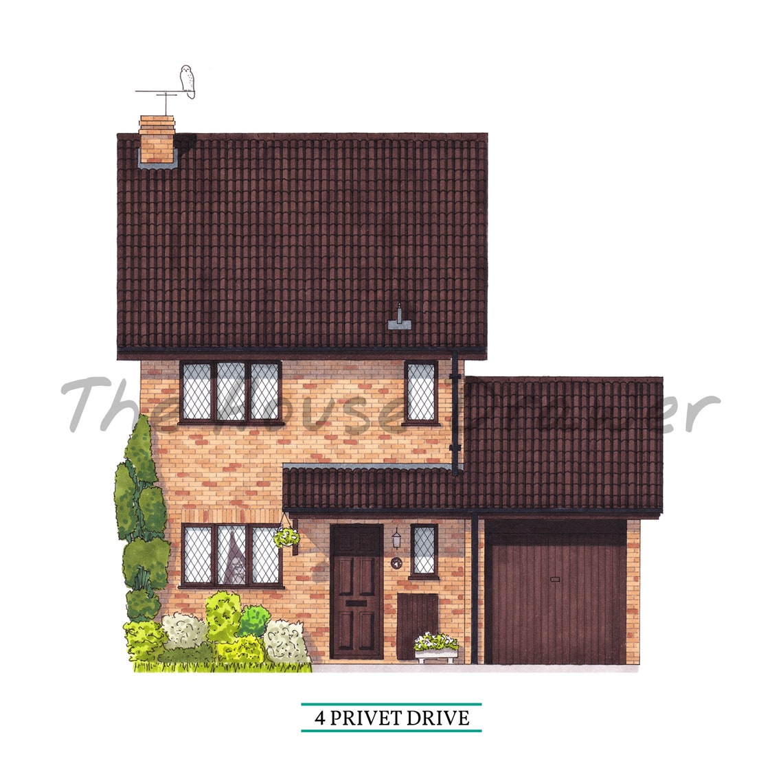 4 Privet Drive Harry Potter House Art Print Dursley House Etsy