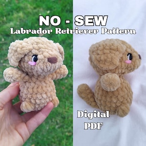 NO-SEW Labrador Retriever Crochet Pattern, Golden Retriever Crochet Pattern, No Sew Dog Amigurumi Pattern, PDF Amigurumi Crochet Pattern