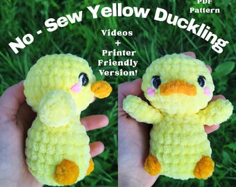 NO SEW Ente Häkelanleitung, Ente Tier Plüschtier PDF, Amigurumi Anfänger Häkelanleitung, Süßes Spielzeug Ente, Ente Anleitung, einfache Häkelanleitung
