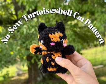 NO SEW Tortoiseshell Cat Crochet Pattern, Cat Animal Plushie PDF, Amigurumi Beginner Crochet Pattern, Cute Cat Toy, Cat Pattern