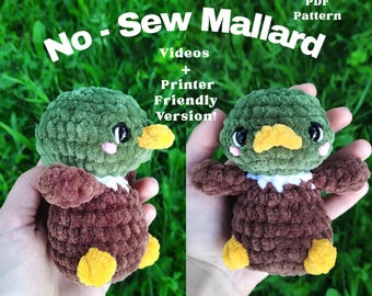 NO SEW Stockente Häkelanleitung, Ente Tier Plüschtier PDF, Amigurumi Anfänger Häkelanleitung, Süßes Spielzeug Ente, Ente Anleitung, Stockente Anleitung