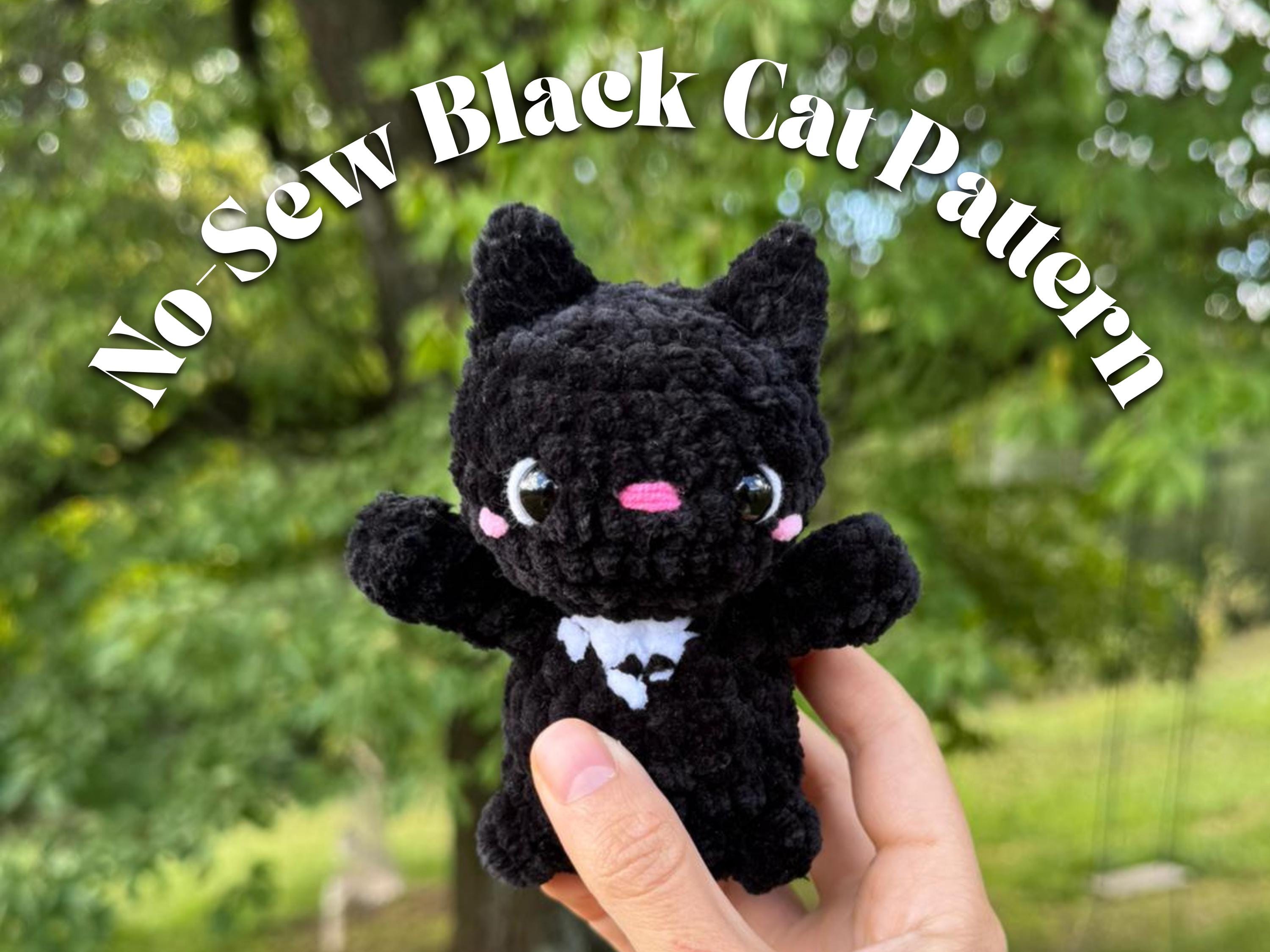 30 Black Cat Crochet Patterns for Amigurumi, Bags, Keychains, and Cozy Handmade Gifts 26 No-Sew Black Cat Plushie