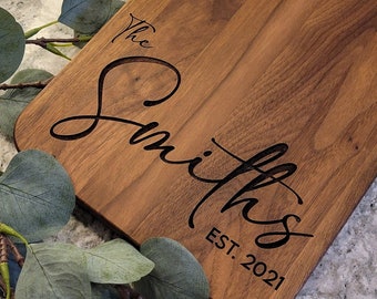 Family Name Personalized Charcuterie Cutting Board, Laser Engraved, Custom Gift for Wedding, Christmas, Birthday, Mother's Day, Housewarming