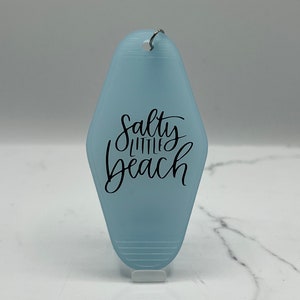 Salty Little Beach Key Tag, Hotel Key Chain, Retro Hotel Keychain, Acrylic, Permanent Vinyl Appliqued