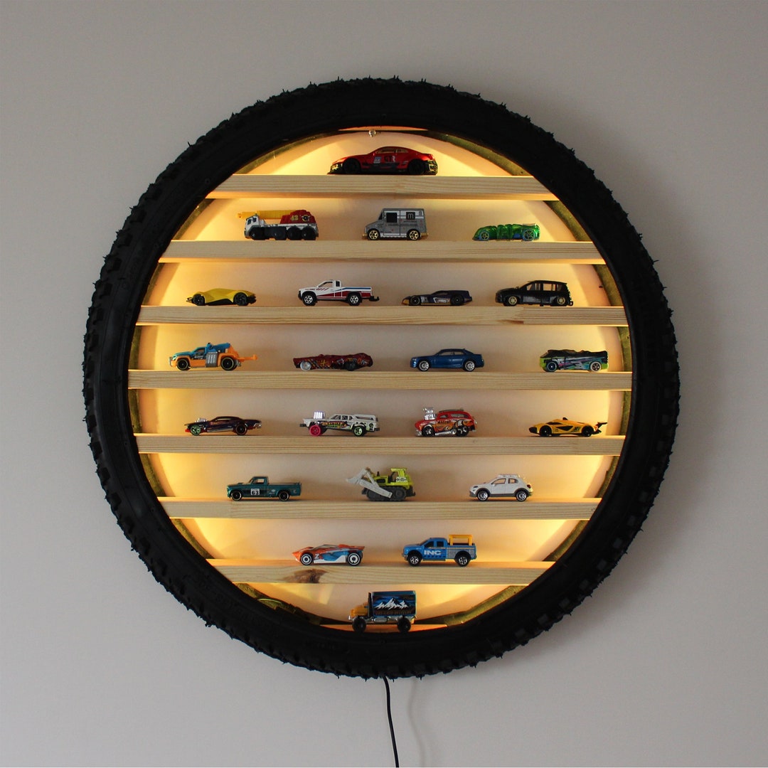 Tire Shelf for Hot Wheels & Matchbox, Toy Car Storage, Toy Car Garage
