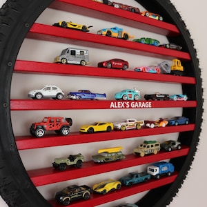 Personalized Tire Toy Car Display Shelf with RGB LED Lighting
