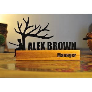 Desk Name Plate, Name plate for desk, Custom Design Desk Name Plate, Desk name plate wood