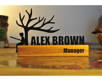 Desk Name Plate, Name plate for desk, Custom Design Desk Name Plate, Desk name plate wood