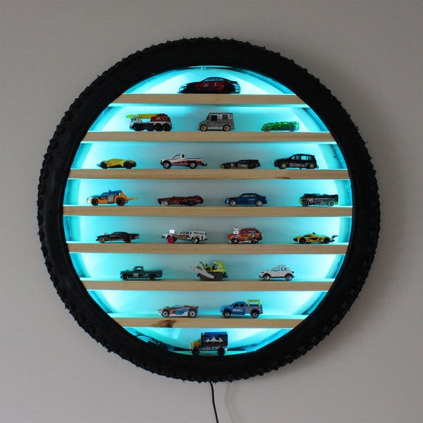 Wall Display, Wall Display Case, 24" Tire Shelf, Toy Car Garage, Wall Art, Tire Shelf for Hot Wheels, Toy Car Organizer, Toy Car Storage