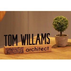 Desk Name Plate, Name plate for desk, Custom Design Desk Name Plate, Desk name plate wood