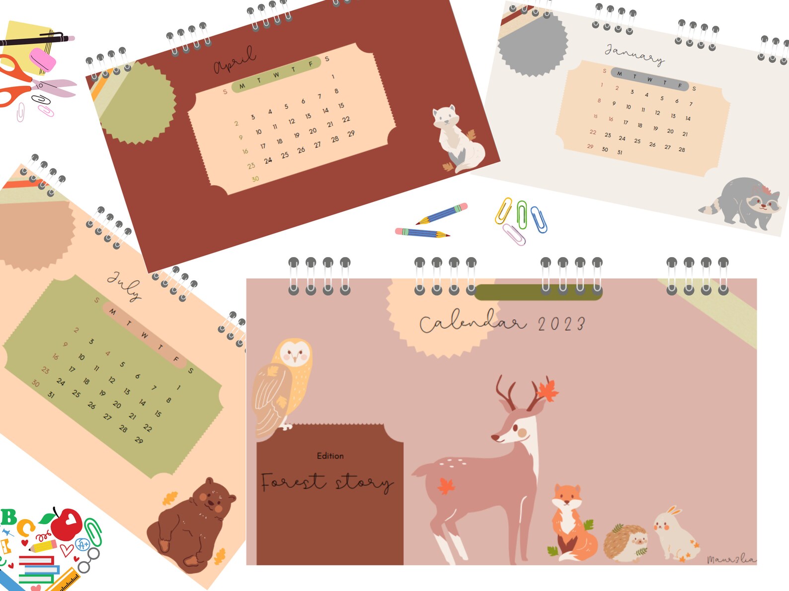 Cozy Calendar 2023, Forest, Story, Year 2023, 2023, Animated, Animals