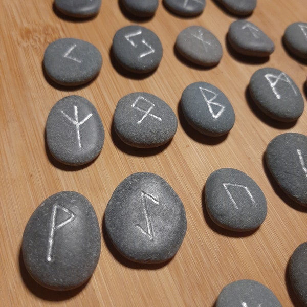 Carved Stone Rune Set - Rune casting, pagan, wiccan, magic