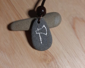 Carved Stone Necklace - Viking Axe