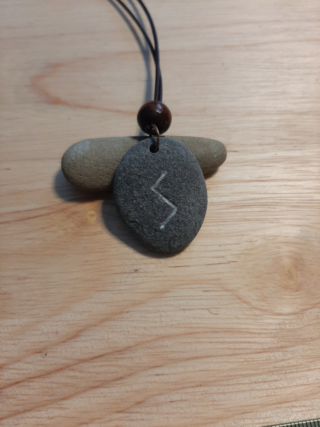 Carved Strength Rune Stone Necklace - Sowilo - Strength, Energy, Health ...