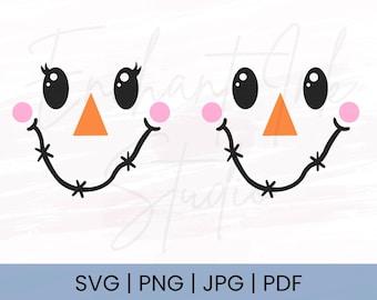 Scarecrow Boy & Girl | Scarecrow Face Bundle | Scarecrow Svg Png Pdf Jpg | Autumn Svg | Thanksgiving Svg