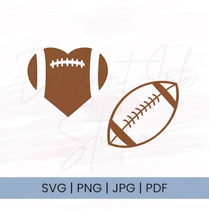 Pacote de futebol Svg | Coração de futebol Svg | Futebol Americano Svg Png Jpg Pdf | Esportes Svg | Cricut | Silhueta