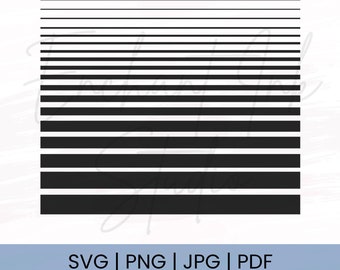 18 Zeilen |  SVG•Png•Pdf•Jpg | Gerade Linien in 18 Verschiedenen Stärken | Vektor | Für Cricut Und Silhouette