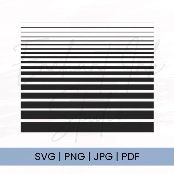 18 Lines |  Svg•Png•Pdf•Jpg | Straight Lines In 18 Different Thickness | Vector | For Cricut And Silhouette