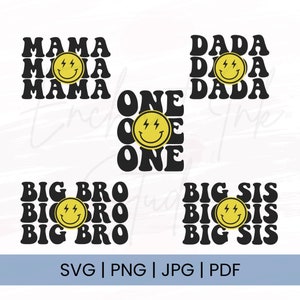 Ein glücklicher Dude geschnitten Datei | Erster Geburtstag Familie Bundle SVG Png Pdf Jpg | 1. Geburtstags-Svg | Cricut Cut-Datei | Geburtstagskind svg
