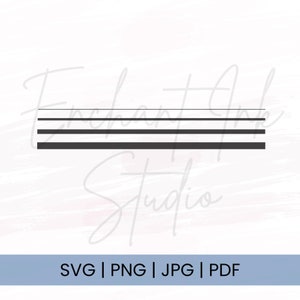 Peut inclure: Quatre lignes horizontales noires, espacées uniformément, sur un fond blanc. Le texte "Enchant Ink Studio" est écrit en cursive au-dessus et en dessous des lignes.