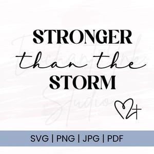Stronger Than The Storm Svg | Motivational Svg | Christian Svg | Faith Svg | Inspirational Svg Png Pdf Jpg | Bible Verse Svg