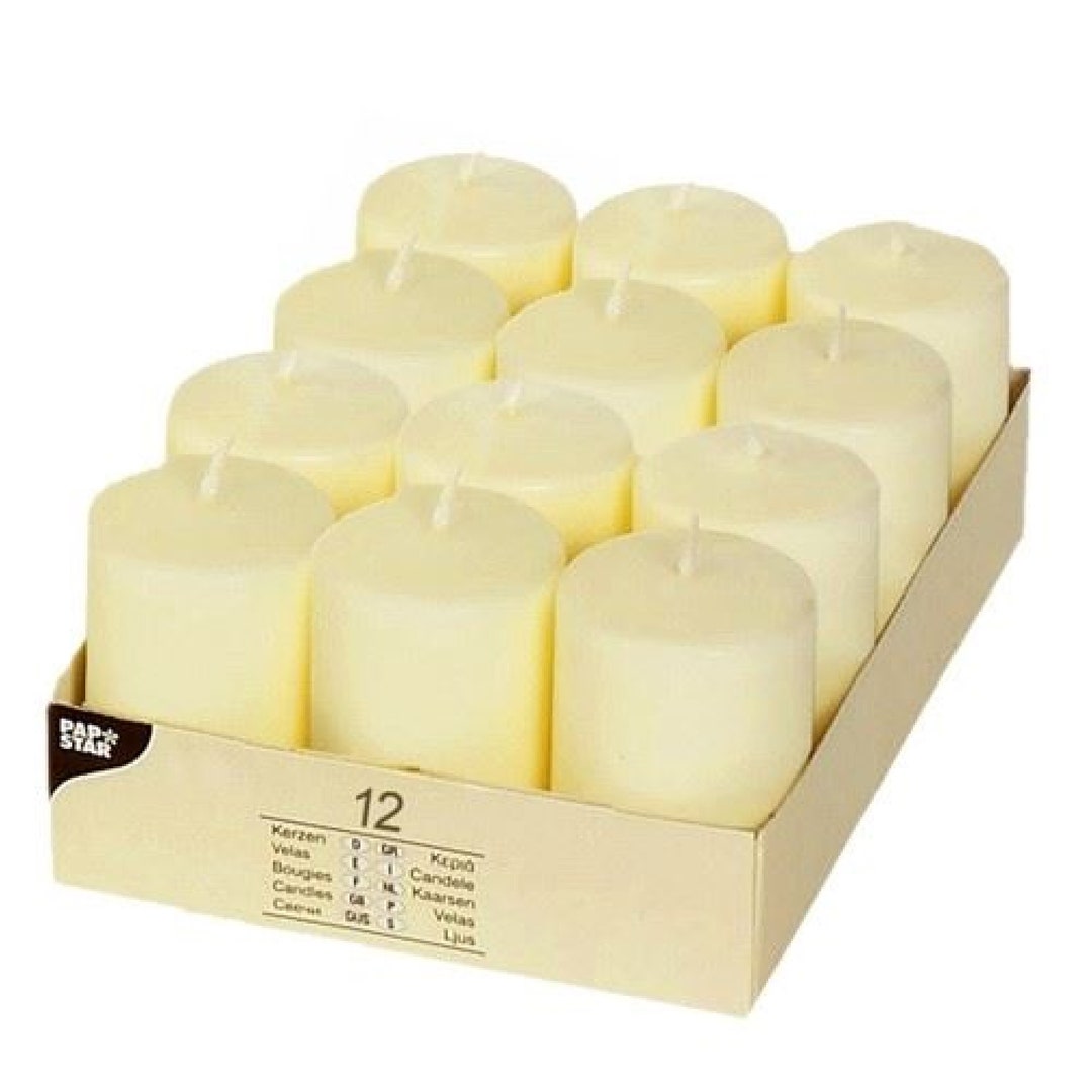Large Pillar Candles Church / Votive Candles Ivory Quality Long Burning