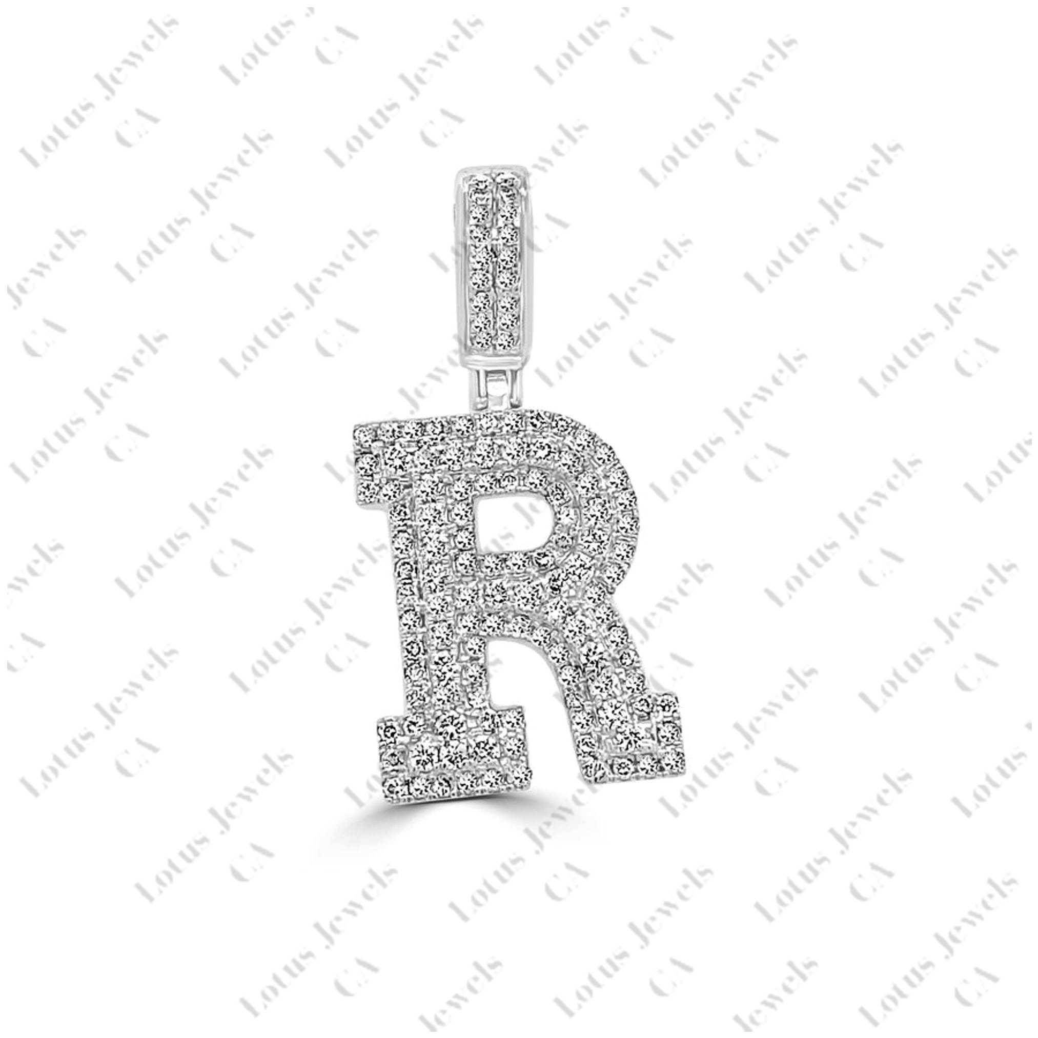 14k Gold Diamond Initial R Necklace R 