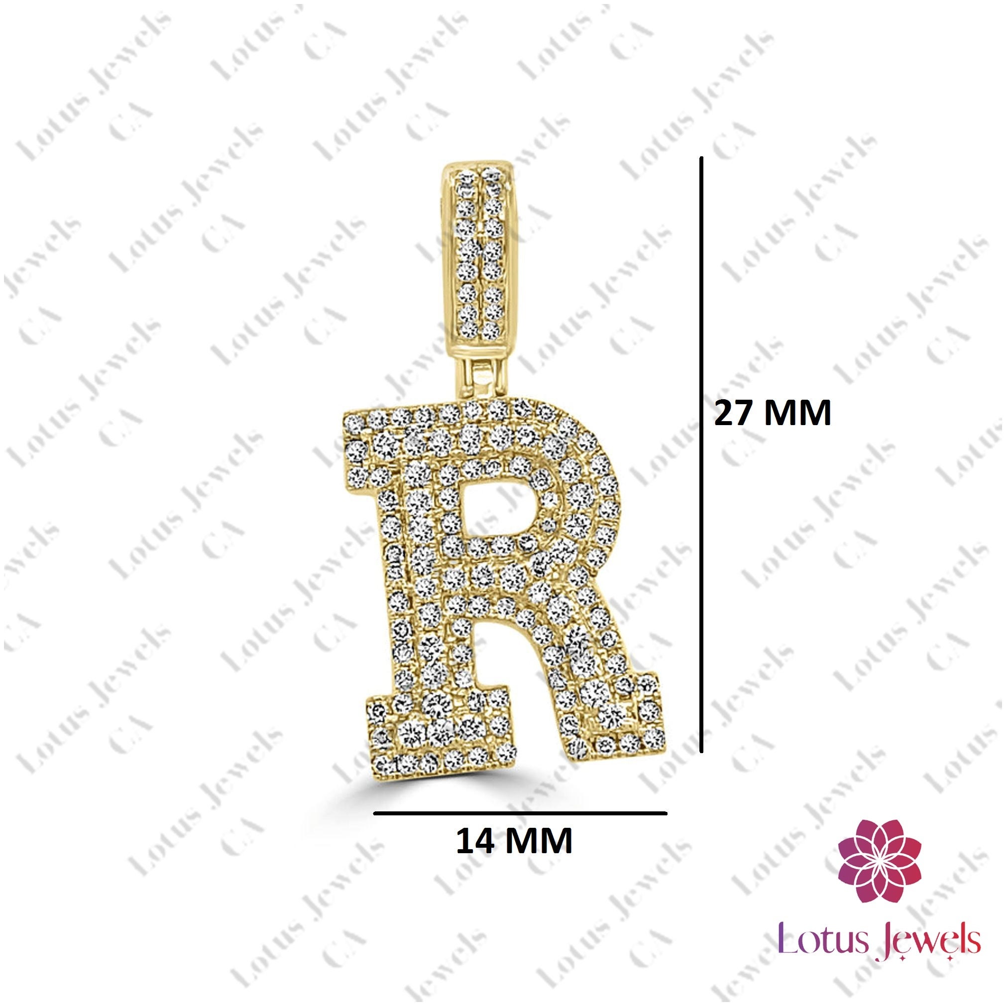 14k Gold Diamond Initial R Necklace R 