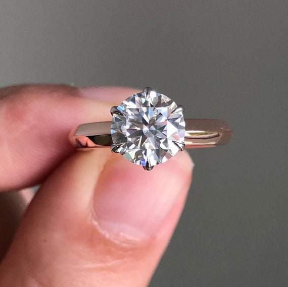 2 Carat Solitaire Diamond Engagement Ring Lab Grown Diamond - Etsy
