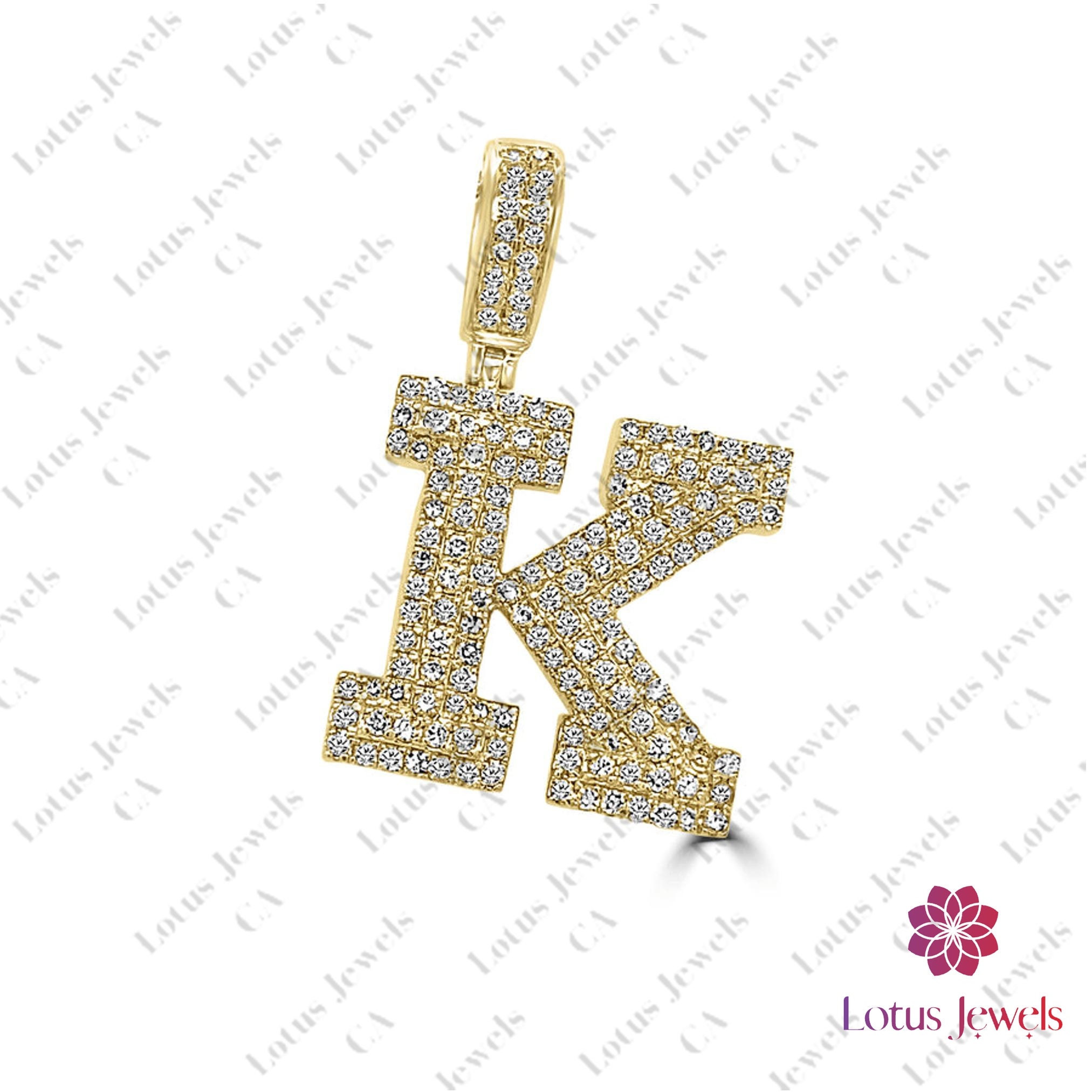 14k Gold Diamond Initial K Necklace K 