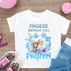 Personalised Birthday Frozen_Anna_Elsa T-shirt Ideal Birthday/Celebration Gift