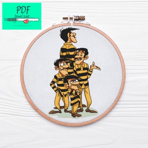 The Daltons Cross Stitch Pattern, Cartoon Characters Cross stitch Pattern, INSTANT DOWNLOAD, Pdf Pattern, Wall Decor Art