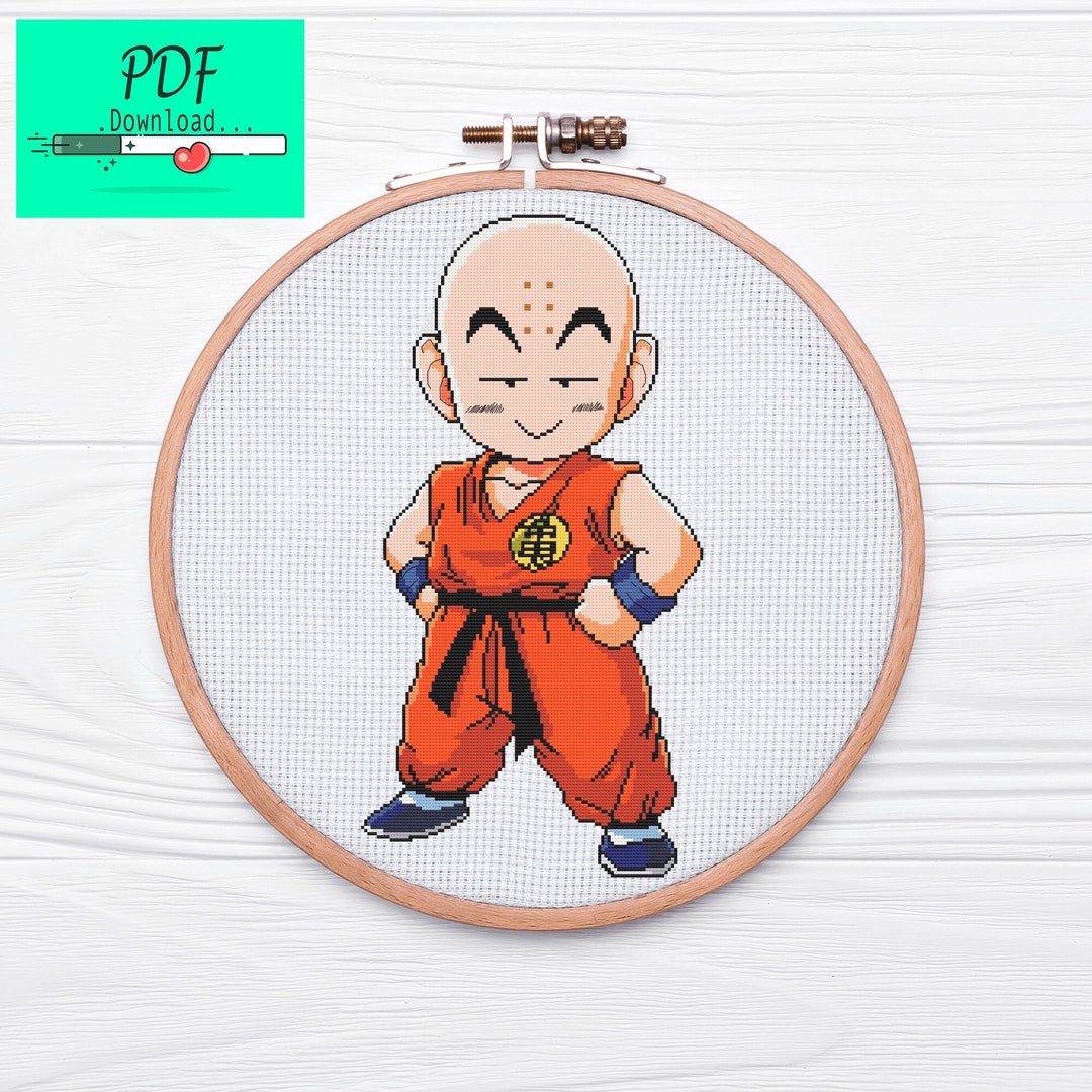 Krillin Cross Stitch Pattern Dragon Ball Z Cross Stitch Etsy