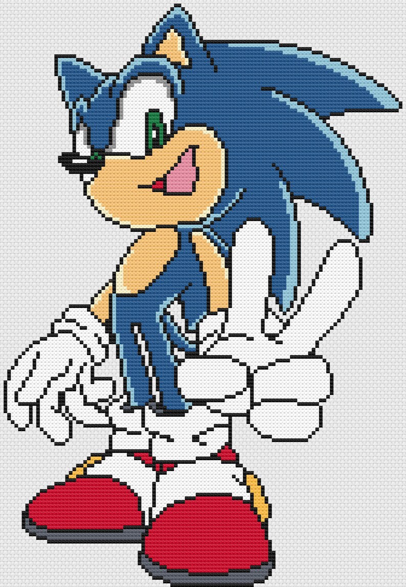 Sonic Cross Stitch Pattern, Video Games Cross Stitch Pattern, INSTANT DOWNLOAD, Pdf Pattern