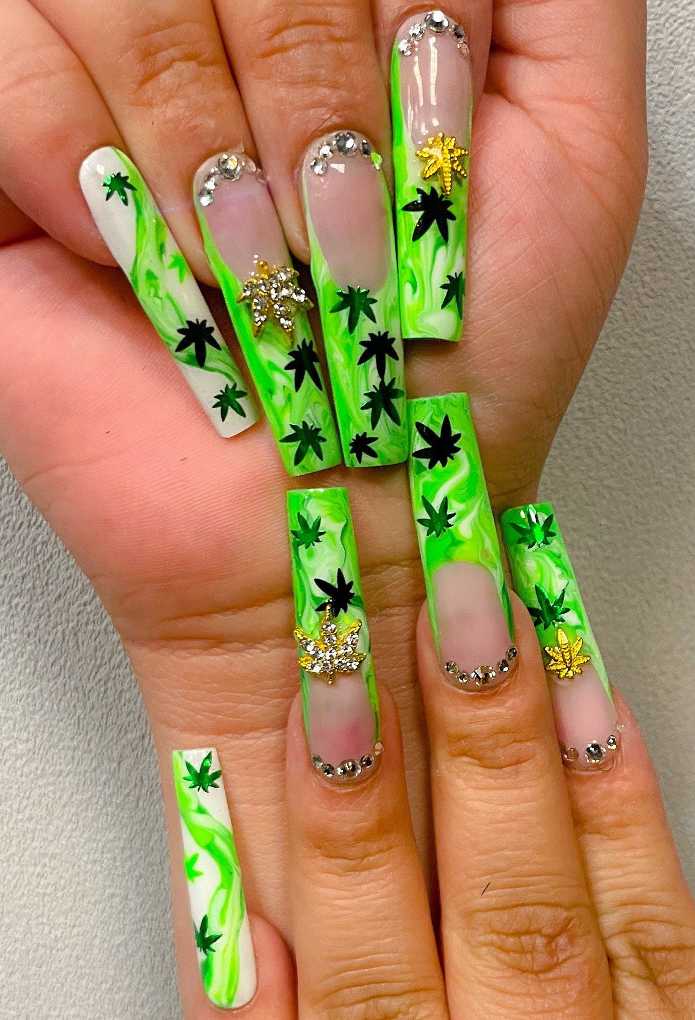 Cannabis Variety Airbrush Nail Stencils Cute Weed Stencil Stoner Nails 420  Nails 