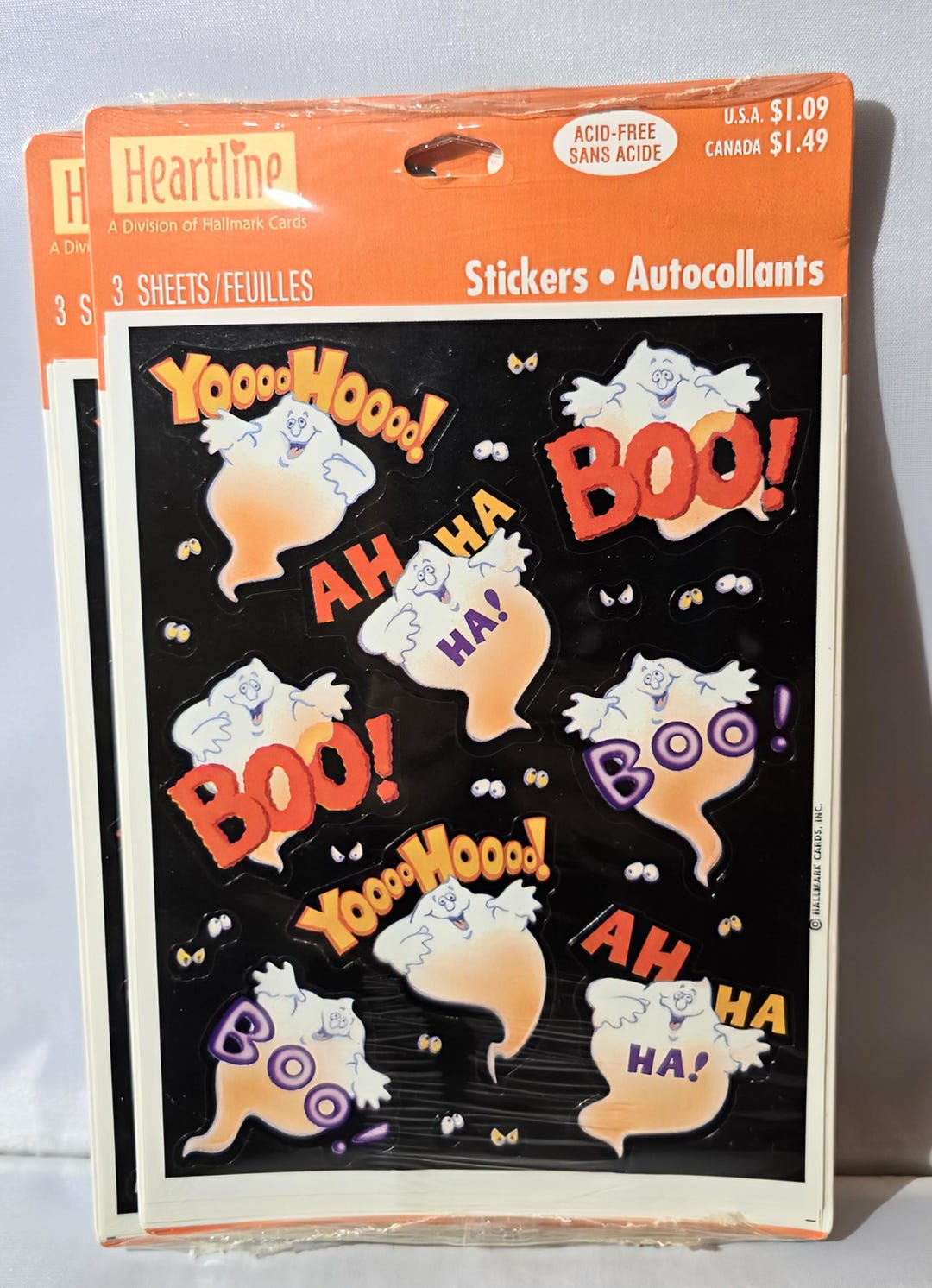 Vintage 1980s Halloween Hallmark Stickers: Ghost Theme, Sealed Pack of ...