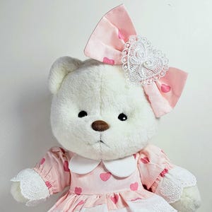 Pink Heart Dress with Ribbon, Bear Costume, Luna Bear Clothes, Cute Bear, Bear Dress, Bear Outfit, Costumes
