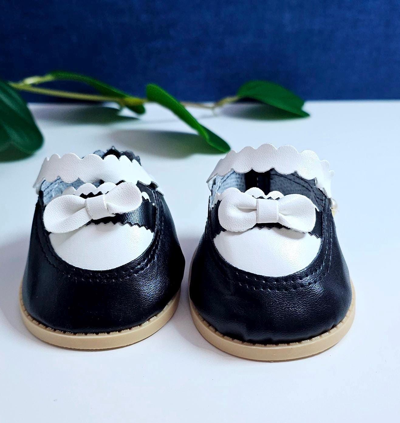 Black Doll Shoes, Lina Bear Shoes, CPK 14” /Cabbage Patch Kid shoes