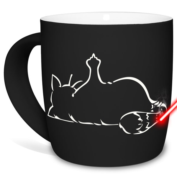 Rubberized cup with motif: cat shows middle finger | Gift for friends and family | Christmas | birthday | colleagues | female colleagues