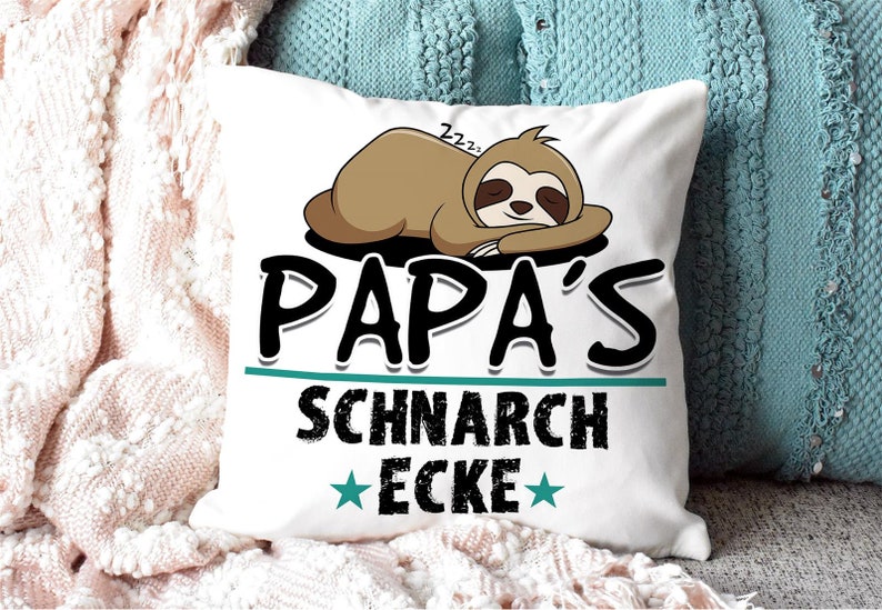 Pillow with saying for dad: Dad's snoring corner Father's Day gift Gift idea for Father's Day Christmas gift Birthday image 1