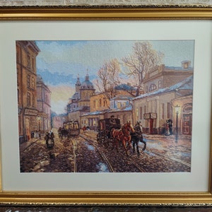 Handmade cross stitch embroidery! Birthday present. Anniversary. Art. Wall deco. Painting. Vintage. Price includes delivery cost!