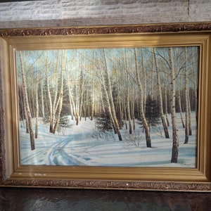 Oil Painting! Vintage Originally signed! Beautiful deco for your house! Anniversary. Birthday present. Winter. Wall hangings. Painting