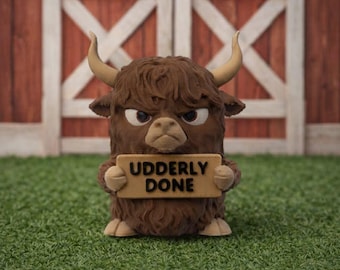 Animals With Attitude – “Utterly Done” Cow | 3D Printed Figurine by Spacemonkey3D