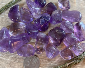 2 pc. Amethyst Tumbled/ Natural Amethyst/ Tumbled Amethyst/ Small Tumbled Amethyst