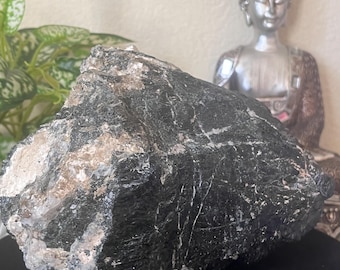 Raw Black Tourmaline Chunk, Protective Crystal